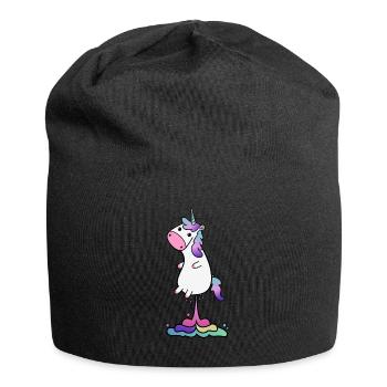 funny furtzende unicorns - Jersey Beanie - black - Front