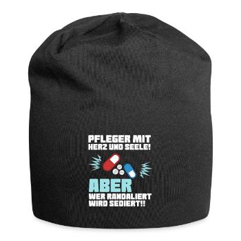 Caregiver With - Jersey Beanie - black - Front