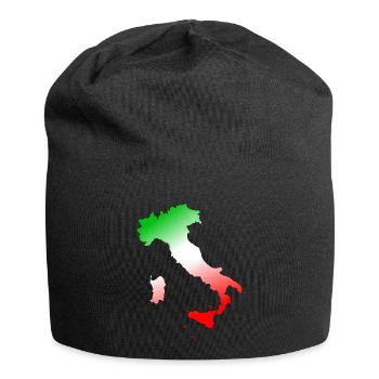 Italy Map Italian Flag - Jersey Beanie - black - Front