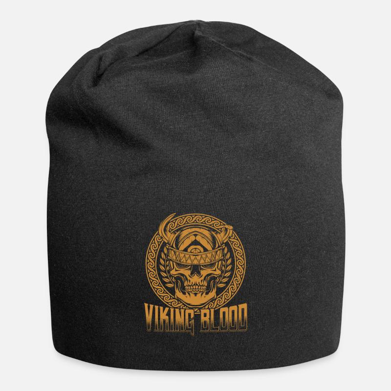 Wikinger - Jersey-Beanie - Schwarz
