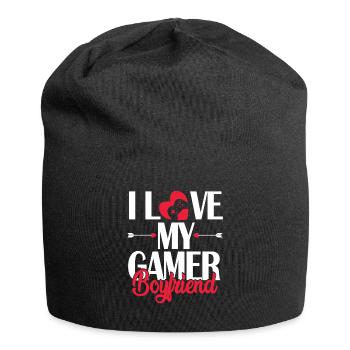I Love My Gamer Boyfriend - Jersey Beanie - black - Front