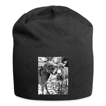 Zwei Esel - Jersey-Beanie - Schwarz - Vorne