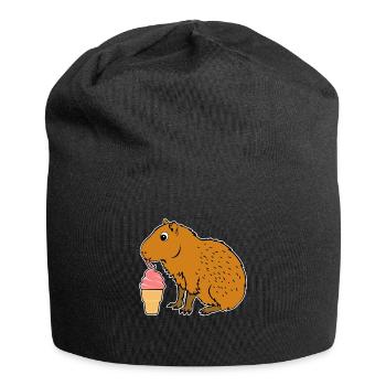 Capybara Eiscreme - Jersey-Beanie - Schwarz - Vorne