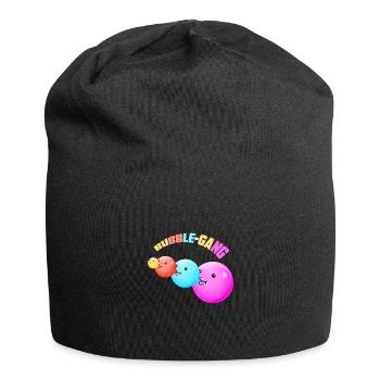 "BUBBLE GANG" ~ pattern, funny chewing gum - Jersey Beanie - black - Front