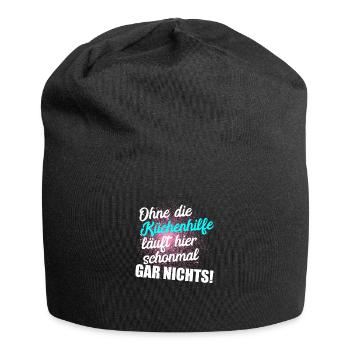 Küchenhilfe Beikoch Gastro Küche Geschenk Idee - Jersey-Beanie - Schwarz - Vorne