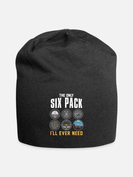 Six Pack Pilot Flugzeug - Jersey-Beanie - Schwarz