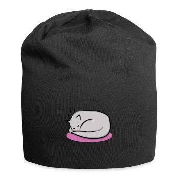 Beautiful cat friend or cat lady cat t-shirt gift - Jersey Beanie - black - Front