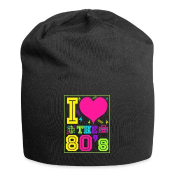 Ich liebe die 80er Geschenk Achtziger Jahre retro - Jersey-Beanie - Schwarz - Vorne