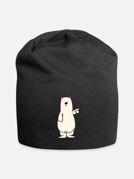 Eisbär Bär Bärchen T-Shirt - Jersey-Beanie - Schwarz