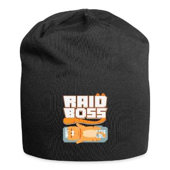 Gamer Gaming Zocker Raid Boss PC MMO Nerd Geschenk - Jersey-Beanie - Schwarz - Vorne