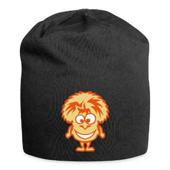 lama Tiere lustig gesicht cartoon - Jersey-Beanie - Schwarz - Vorne