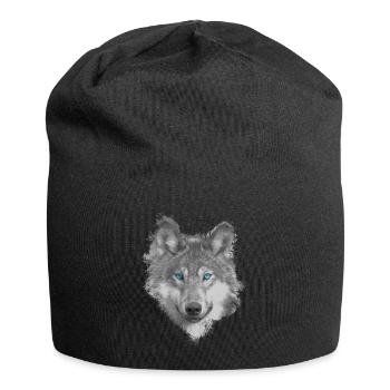 Wolf - Jersey-Beanie - Schwarz - Vorne