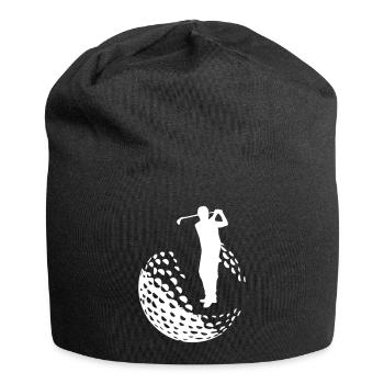 Golf - Golfer - Jersey-Beanie - Schwarz - Vorne
