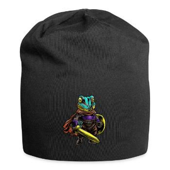 Ritter Frosch Schild Krieger Schwert Cavalier Geschenk - Jersey-Beanie - Schwarz - Vorne