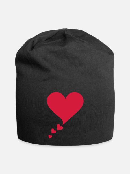 Sprechblase, Herz, Valentinstag, I love you, Liebe - Jersey-Beanie - Schwarz