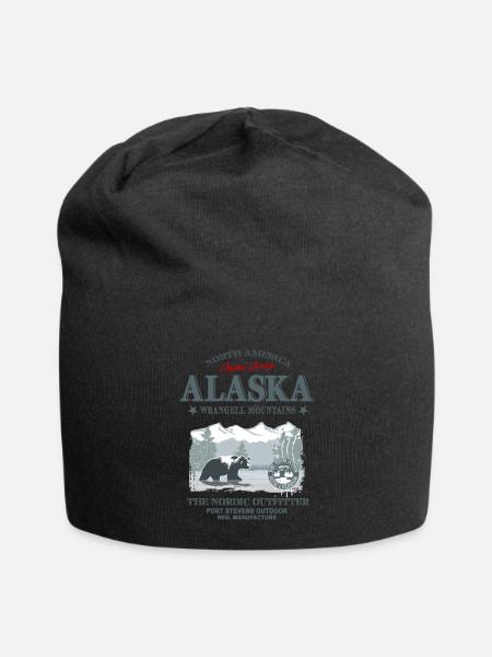 Alaska - Grizzly Bear - Jersey-Beanie - Schwarz