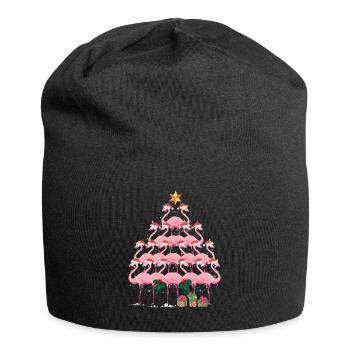 Weihnachtsbaum-Flamingo - Jersey-Beanie - Schwarz - Vorne