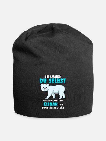 Sei du selbst Polarbär Eisbär Wildtier Geschenk - Jersey-Beanie - Schwarz