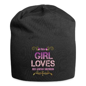 This Girl Loves Her German Shepherd - Jersey Beanie - black - Front