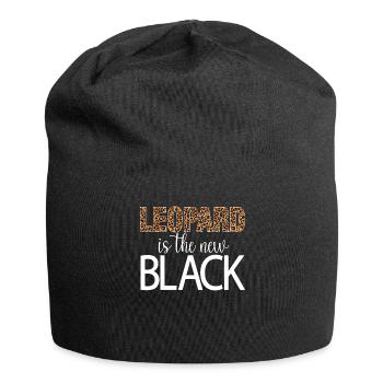 Leopard ist das neue Schwarz - Jersey-Beanie - Schwarz - Vorne