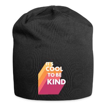 Es ist cool, nett zu sein - Jersey-Beanie - Schwarz - Vorne