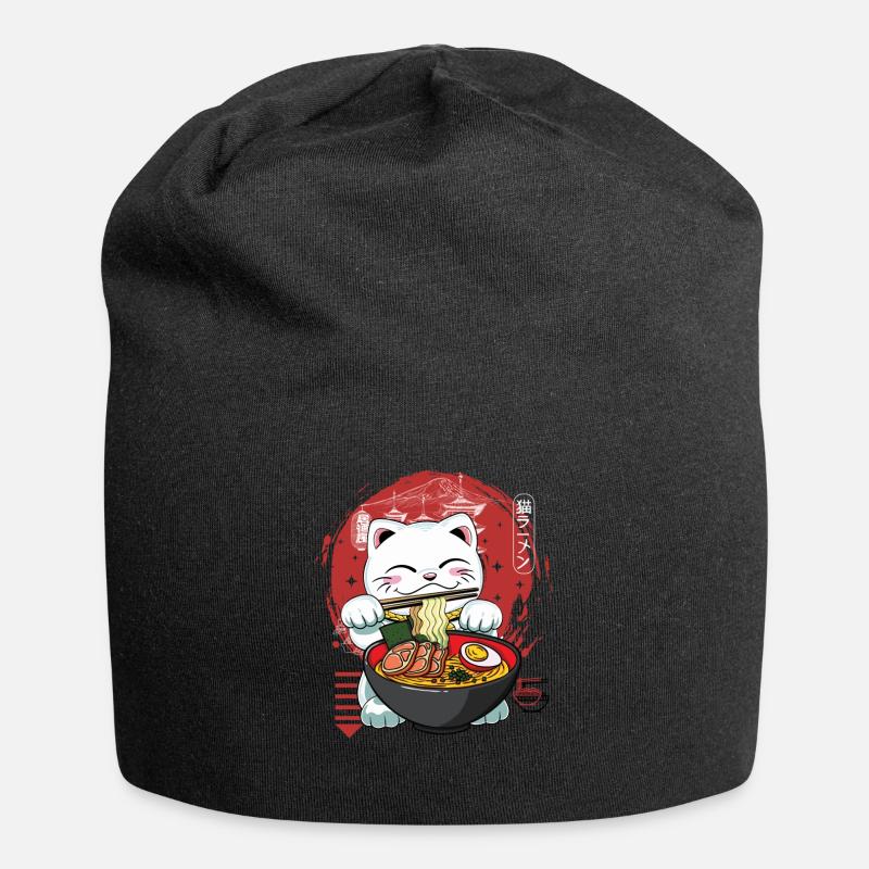 neko ramen - Bonnet en jersey - noir