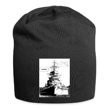 gepanzertes Design - Jersey-Beanie - Schwarz - Vorne