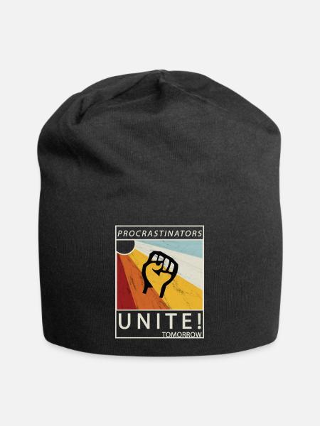 Procrastinators Unite Tomorrow Faul sein Geschenk - Jersey-Beanie - Schwarz