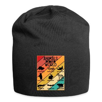 Tiere der Welt - Jersey-Beanie - Schwarz - Vorne
