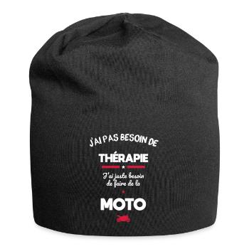 J'ai pas besoin de thérapie - besoin moto - Bonnet en jersey - noir - Devant