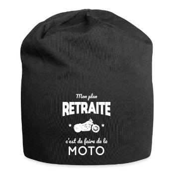 Mon plan retraite c'est de faire de la moto - Bonnet en jersey - noir - Devant