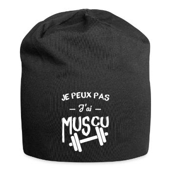 Musculation - Je peux pas j'ai muscu - Bonnet en jersey - noir - Devant