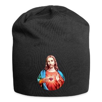 Jesus Christ | Herz Jesu linker Handsegen T-Shirt - Jersey-Beanie - Schwarz - Vorne
