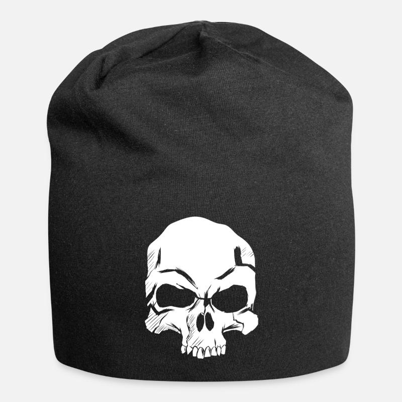 Illustration détaillée du crâne - Bonnet en jersey - noir
