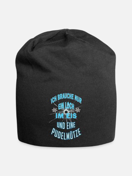 eisbaden eisangeln winter eisbader pudelmütze - Jersey-Beanie - Schwarz