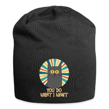 Tu fais ce que je veux, chat gris rétro vintage pour - Bonnet en jersey - noir - Devant