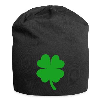 Lucky Clover New Year Four-leaf clover clover clover - Jersey Beanie - black - Front