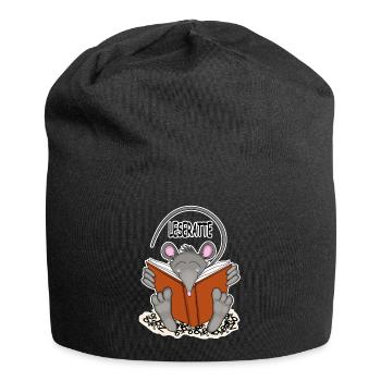 Leseratte - Jersey-Beanie - Schwarz - Vorne