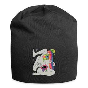 Psychedelic Hippie Trippy Colorful Festival Gift - Jersey Beanie - black - Front