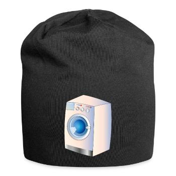 Machine à laver dans le style BD pour des idées fraîches - Bonnet en jersey - noir - Devant