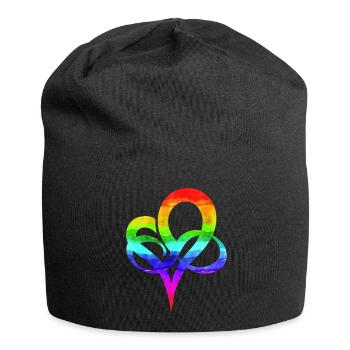 Polyamory heart symbol gradient LGBTQ - Jersey Beanie - black - Front