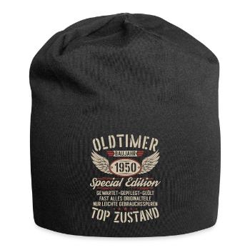 Oldtimer Baujahr 1950 Jahrgang Geburtstag Geschenk - Jersey-Beanie - Schwarz - Vorne