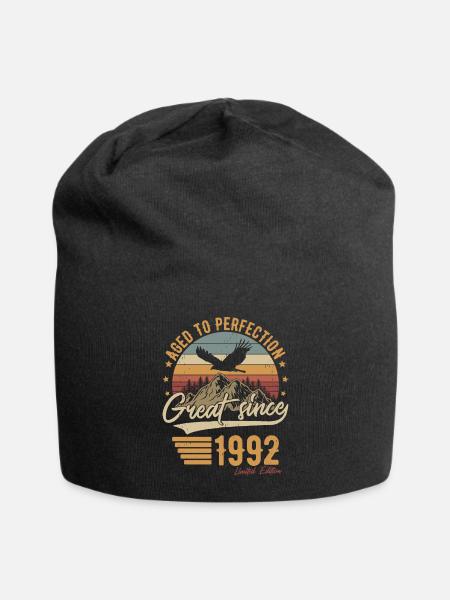 1992 Jahrgang geboren Vintage Geburtstag Retro - Jersey-Beanie - Schwarz