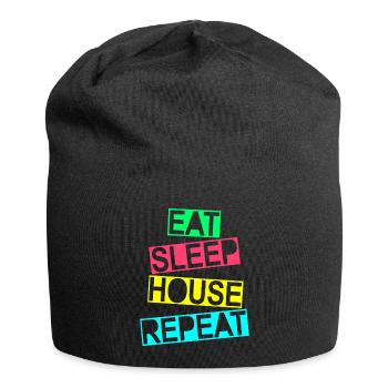 Eat Sleep House Repeat - House Music - Jersey-Beanie - Schwarz - Vorne