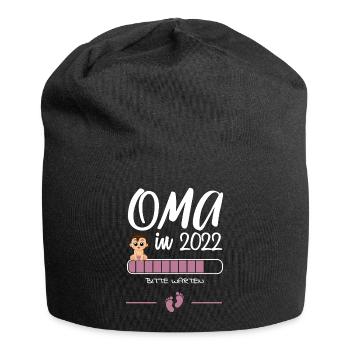 Oma in 2022 Bitte warten Schwangerschaft Verkünden - Jersey-Beanie - Schwarz - Vorne