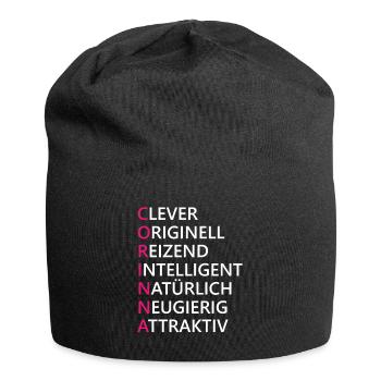 Corinna Name Geschenk - Jersey-Beanie - Schwarz - Vorne