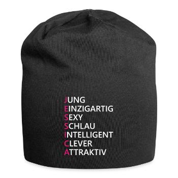 Jessica Name Geschenk - Jersey-Beanie - Schwarz - Vorne