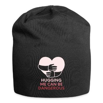 Hugging me can be dangerous - Jersey Beanie - black - Front