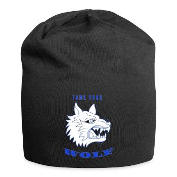 Zähme deinen WOLF - Jersey-Beanie - Schwarz - Vorne
