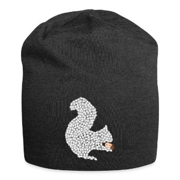 Écureuils de noix avec noix dans la patte - Bonnet en jersey - charbon - Devant